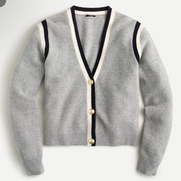 J. Crew Sweaters - Gray V-Neck Button-Up Sweater